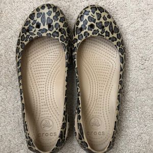 Animal print Croc flats